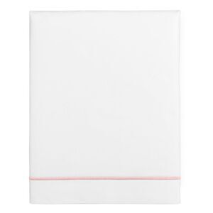 Hotel Collection Italian Percale Cotton King Flat Sheet White/Blush - NWT $235